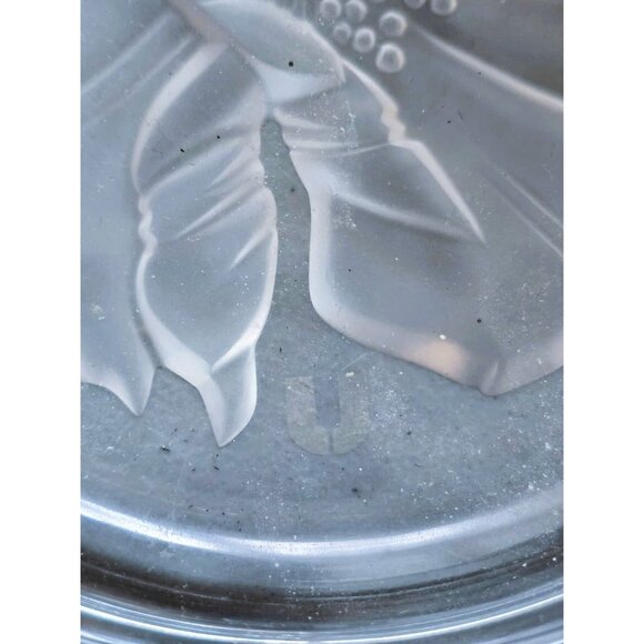 Vintage Emanuel Ungaro Glass Flower Signed Thick Ashtray (U1000) - Picture 6 of 7